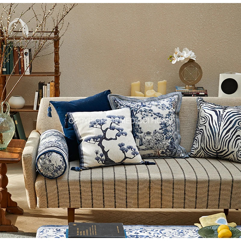 Afralia™ Curly Zebra Stripes Fringed Cushion Cover | 45x45cm Luxury Pillowcase for Living Room