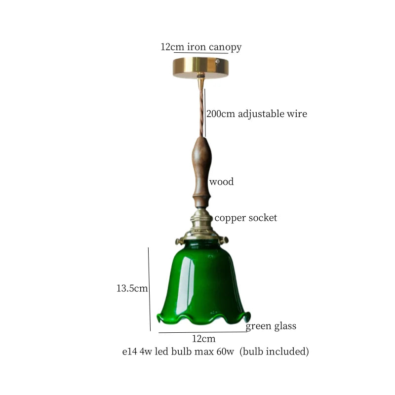 Afralia™ Japanese Glass LED Pendant Lamp for Cafe, Loft, Restaurant, Living Room, Kitchen