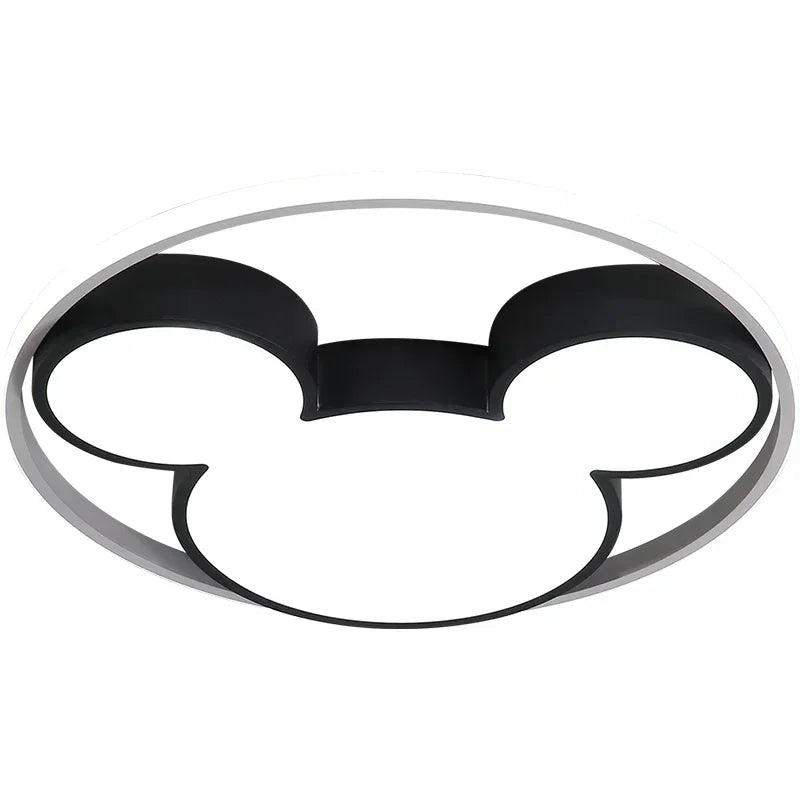 Afralia™ Mickey Mouse Cartoon Ceiling Light: Modern Creative LED Gold Lamp for Kids' Room