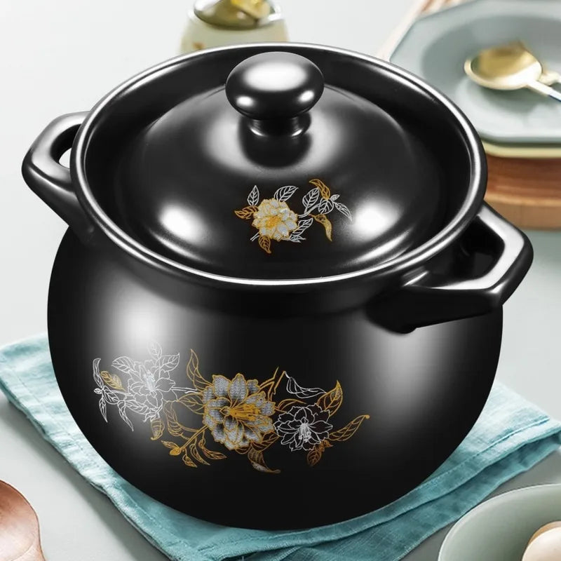 Afralia™ Ceramic Stew Pot - Non Stick Soup Casserole for Home Kitchen Cooking