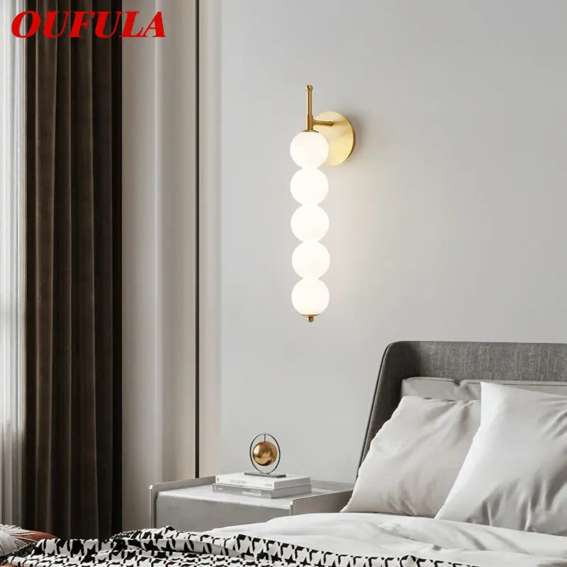 Afralia™ Glass LED Sconce: Modern Brass Gold Wall Light Fixture for Home Decor