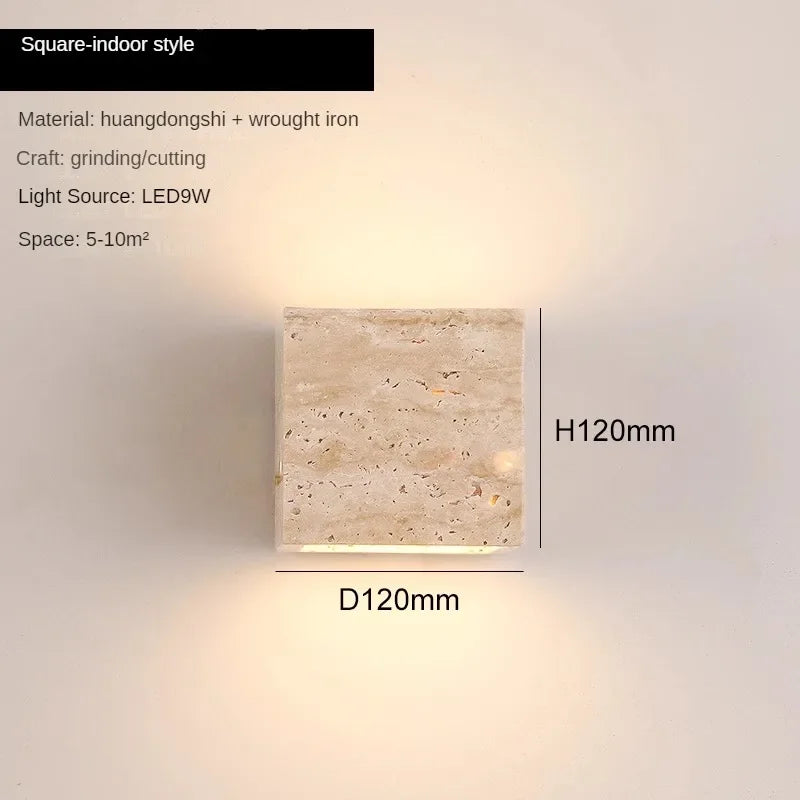 Afralia™ Retro Stone Wall Lamp: Japandi Long Sconces for Cozy Living Spaces