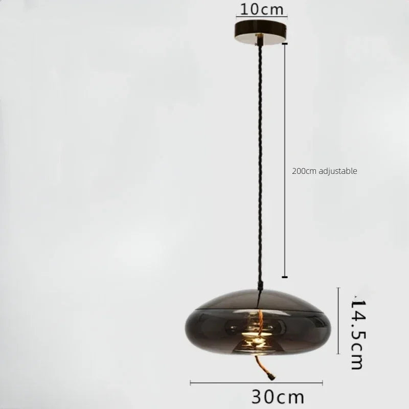Afralia™ Modern LED Glass Chandelier for Living Room Bedroom Kitchen Pendant Lamp