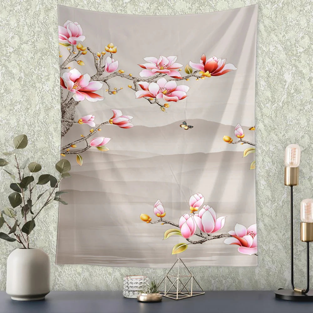 Afralia™ Flying Crane Wall Hanging Tapestry for Home Retro Wall Decor