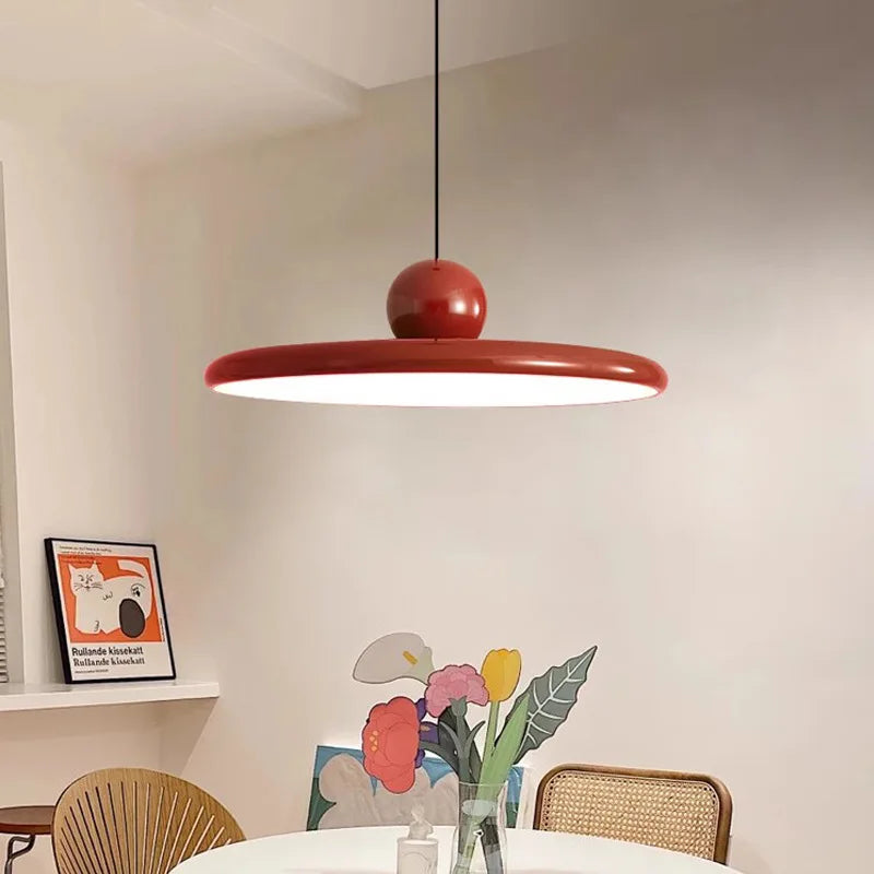 Afralia™ Cream Wind Saucer LED Pendant Light for Interior Illumination