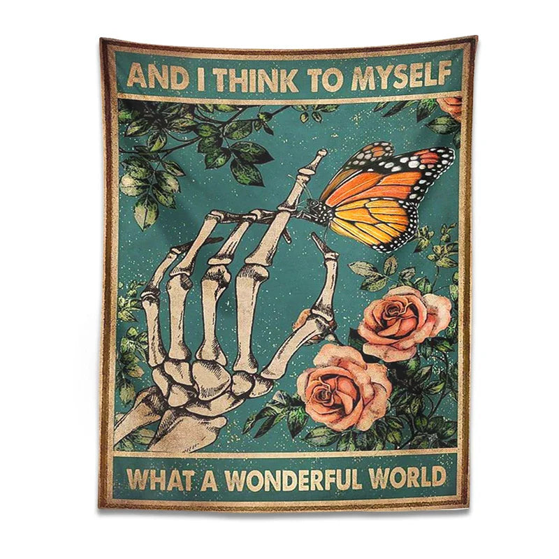 Afralia™ Skeleton Hand Tapestry Wall Hanging for Psychedelic Aesthetic Bedroom Decor