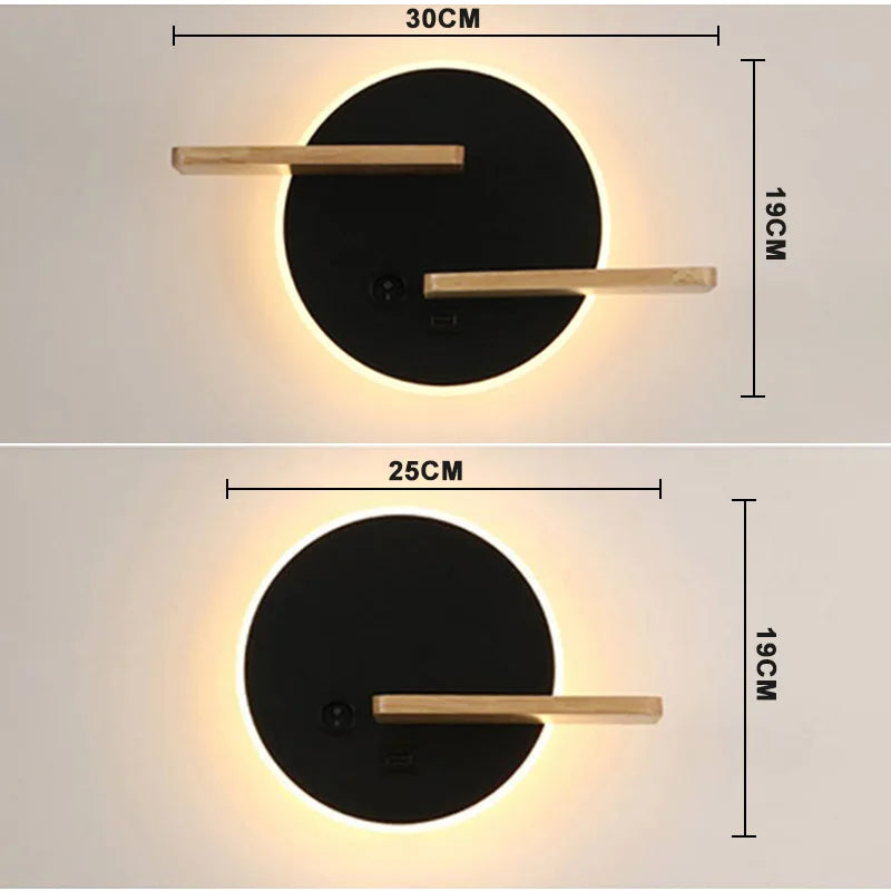 Afralia™ LED Wall Lamp with USB Charging Port and Switch - Indoor Lighting for Bedside