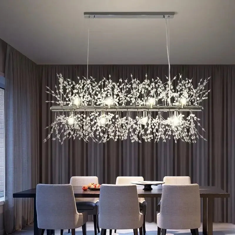 Afralia™ Dandelion Crystal Chandelier: Modern Nordic Style LED Pendant Light for Living Room