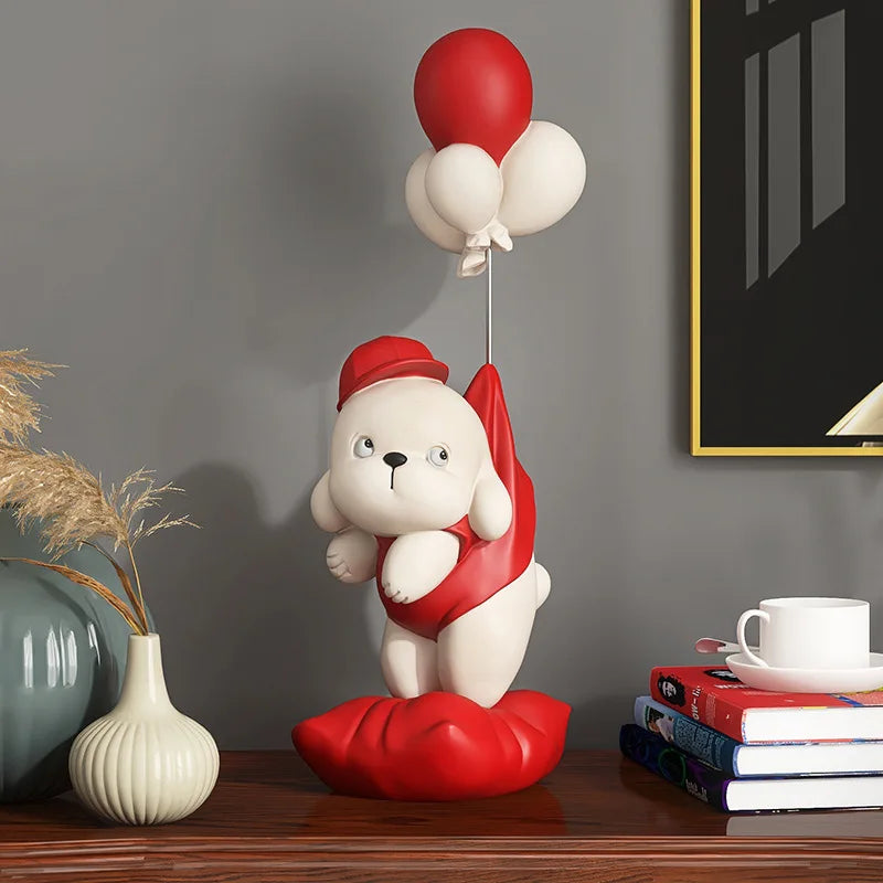 Afralia™ Balloon Puppy Statues - Creative Dog Sculptures for Living Room Decor