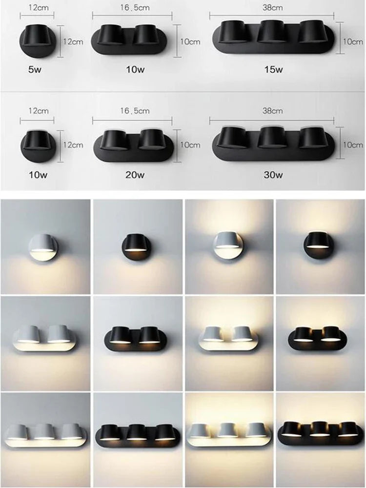 Afralia™ LED Wall lamps Modern Black White bedroom bedside living room decorative light