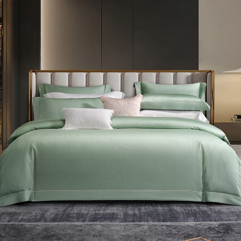 Afralia™ Luxury Satin Jacquard 1000TC Egyptian Cotton Bedding Set with Silkiness
