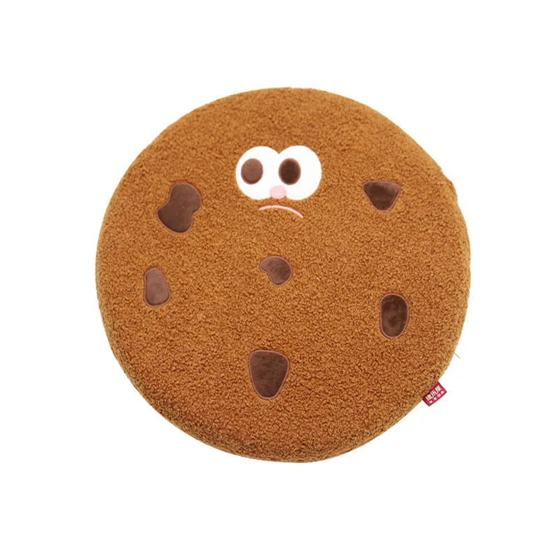 Afralia™ Teddy Hair Memory Foam Office Chair Cushion - Round Seat Pad