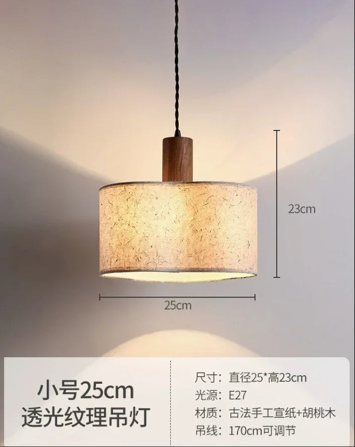 Afralia™ Cream Wabi-sabi Chandelier Lamp Retro Japanese-style Bedroom Decor Lighting
