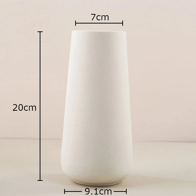Afralia™ Gradient Ceramic Vase Cylinder Desk Decoration Floral Vases Modern Room Decor