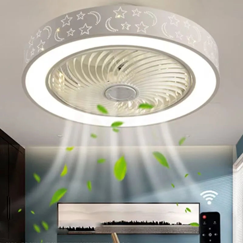 Afralia™ Smart Ceiling Fan with Dimmable Light Control for Bedroom and Living Room