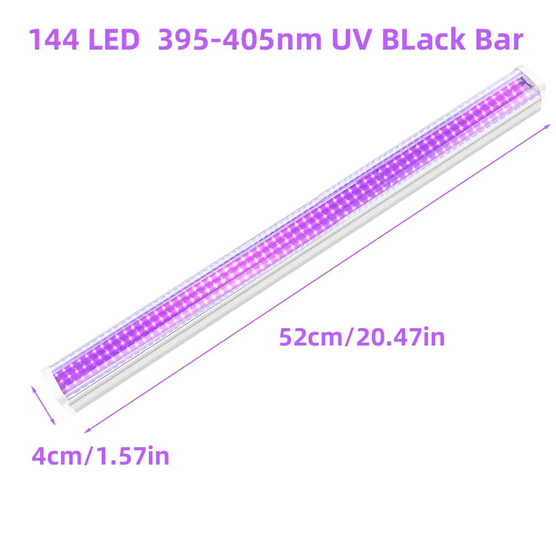 Afralia™ 144 LED UV Glow Black Light Bar: Party Disco DJ Halloween Decor