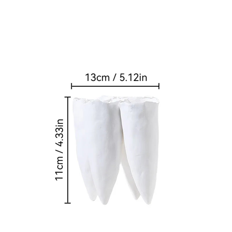 Afralia™ Ceramic Tooth Vase for Table Decor and Flower Arrangement