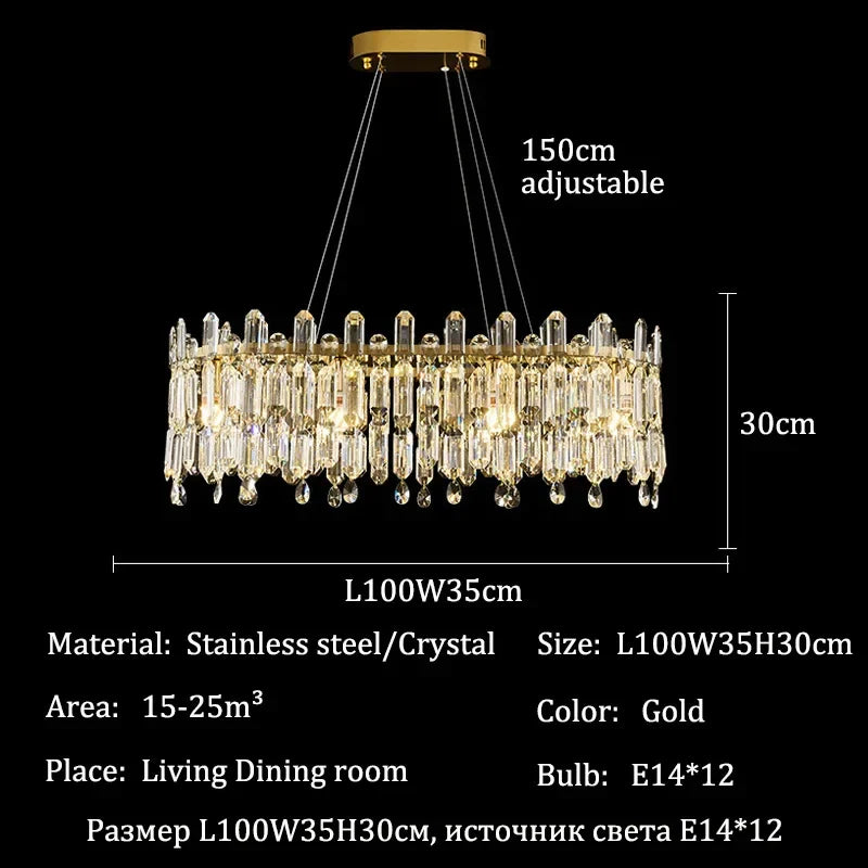 Afralia™ Luxury Crystal Chandeliers for Home Dining Room Living Room Villa Ceiling Lights