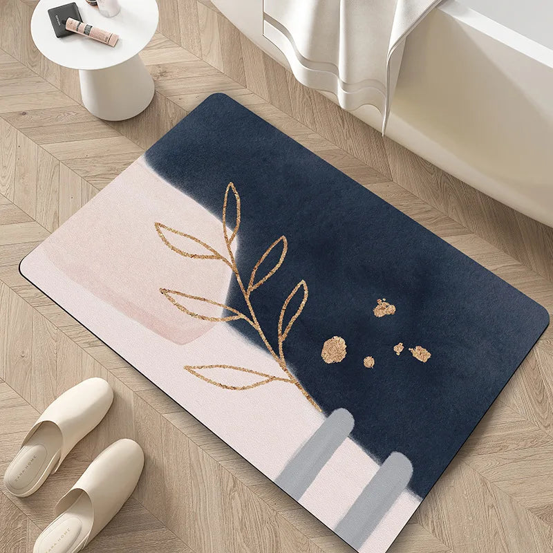 Afralia™ Nordic Abstract Diatom Ooze Toilet Mat - Super Absorbent, Anti-slip Bathroom Rug