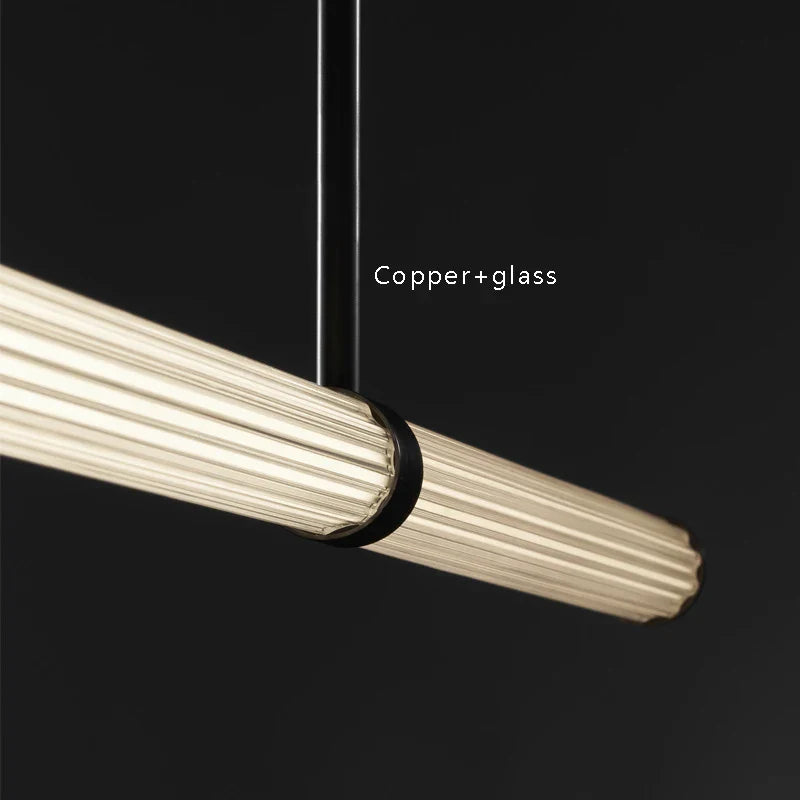 Afralia™ Black Copper Glass Pendant Dining Room Hanging Lamp Luxe Ceiling Decor