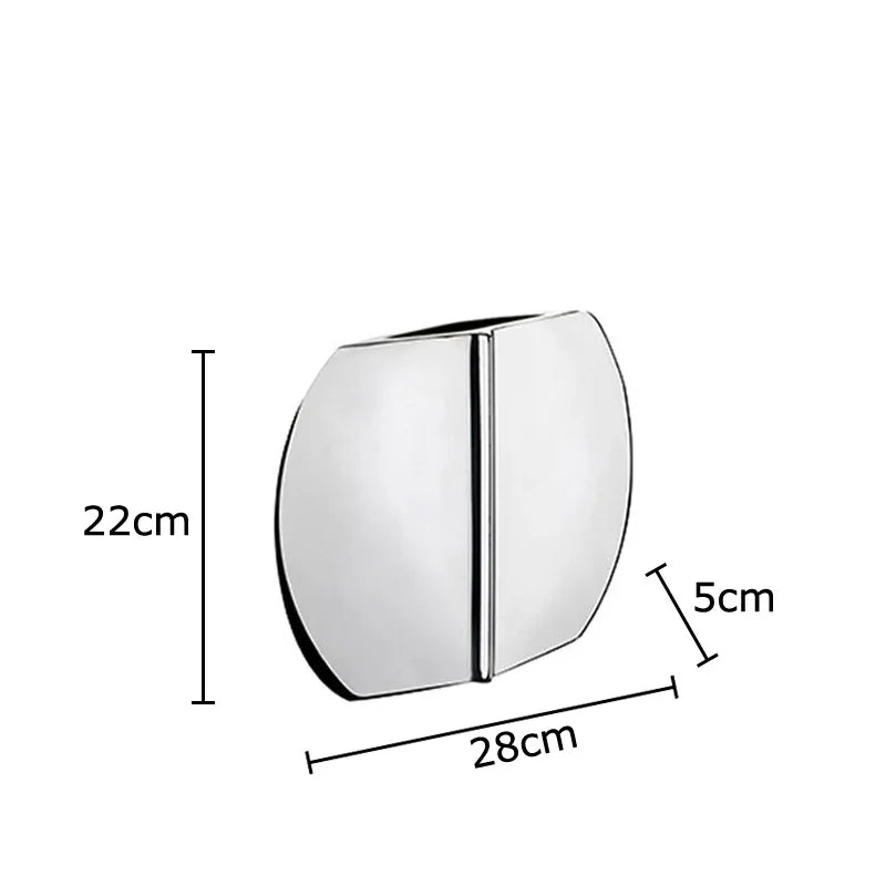 Afralia™ Silvery Geometry Vase for Desk and Floral Arrangement Decor