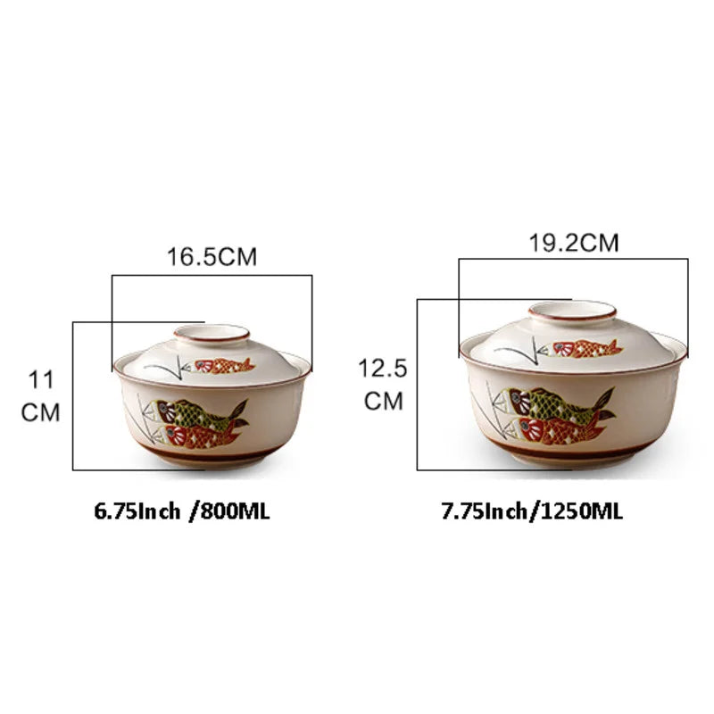 Afralia™ Ceramic Ramen Bowl Set