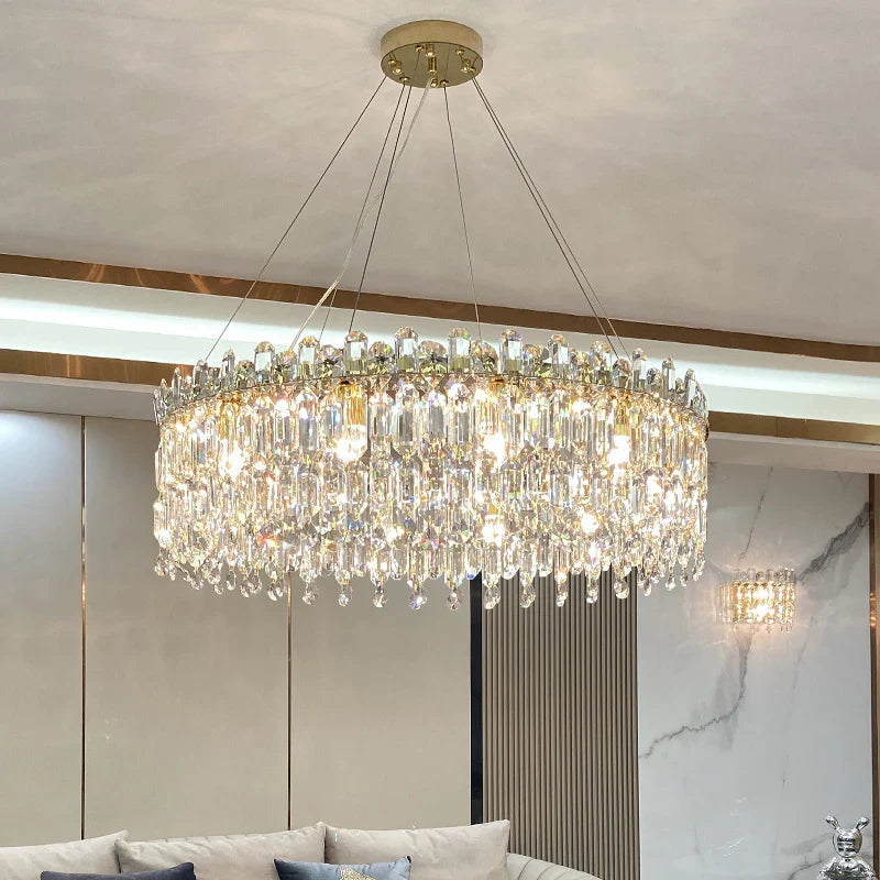 Afralia™ Crystal Pendant Chandelier: Luxury LED Decor for Living Room & Kitchen