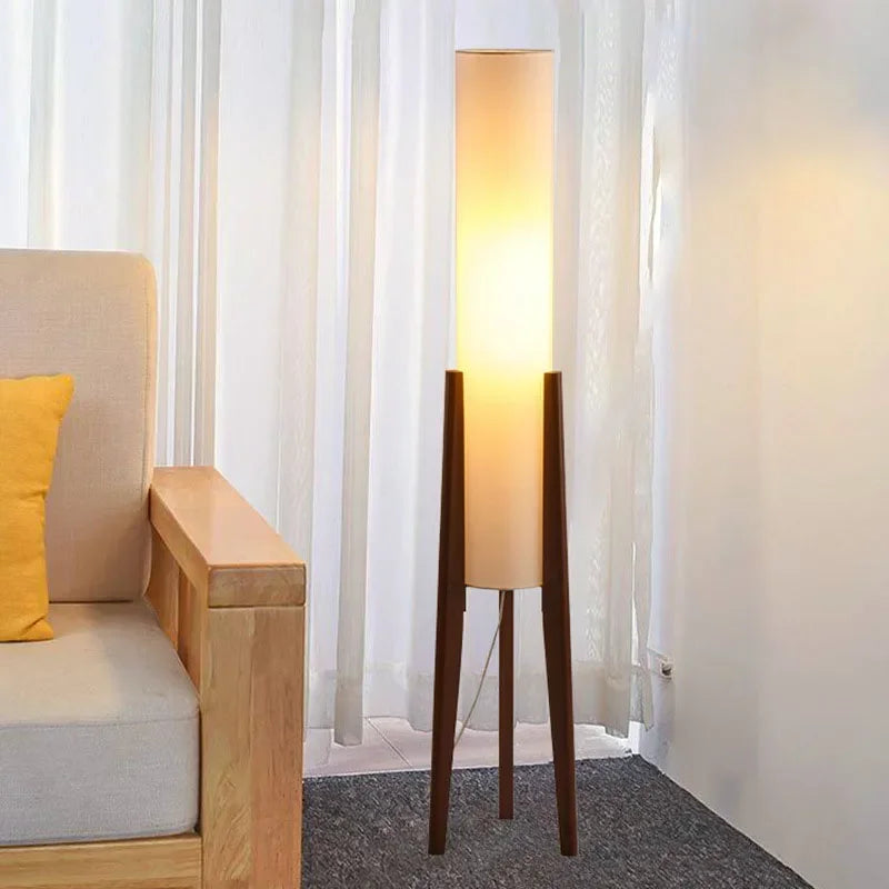 Afralia™ Japanese Wood Floor Lamp Vintage LED for Retro Living Room, Bedroom, Study Room