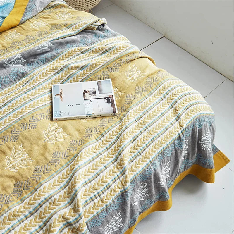 Afralia™ Woven Gauze Blanket - Lightweight Cozy Bedspread