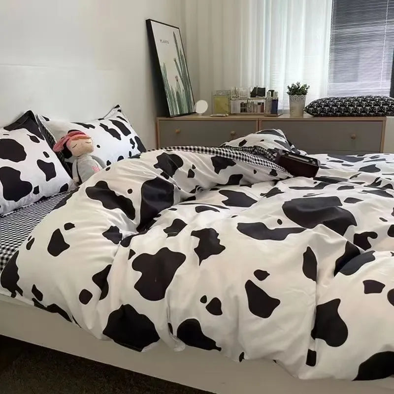 Afralia Checkerboard Pattern Duvet Cover Set - Stylish and Cozy Bedding Kit for Bedroom