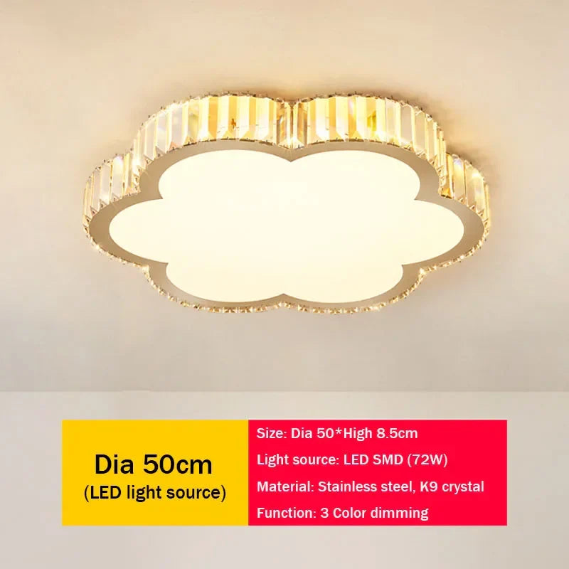 Afralia™ Crystal LED Ceiling Light for Modern Bedroom, Warm Lighting