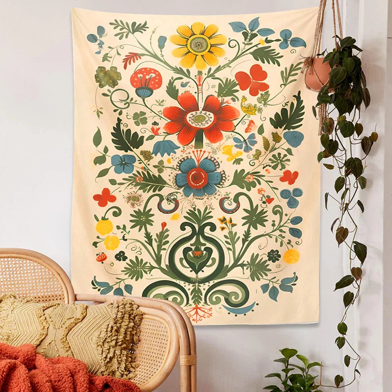 Afralia™ Floral Tapestry Wall Hanging: Celestial Flower Decor for Living Room & Bedroom