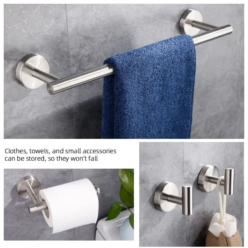 Afralia™ Brushed Gold Bathroom Hardware Set: Towel Holder, Paper Holder, Robe Hook