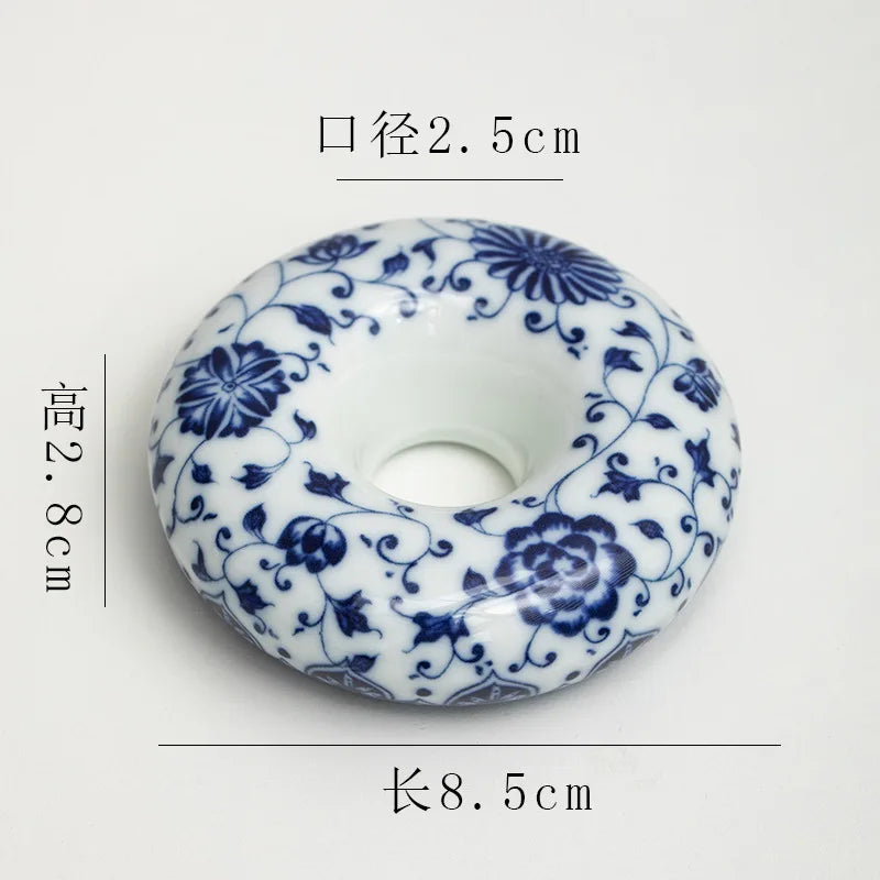 Afralia™ Blue White Porcelain Teacup Tray Set, Chinese Retro Home Decor Accessory