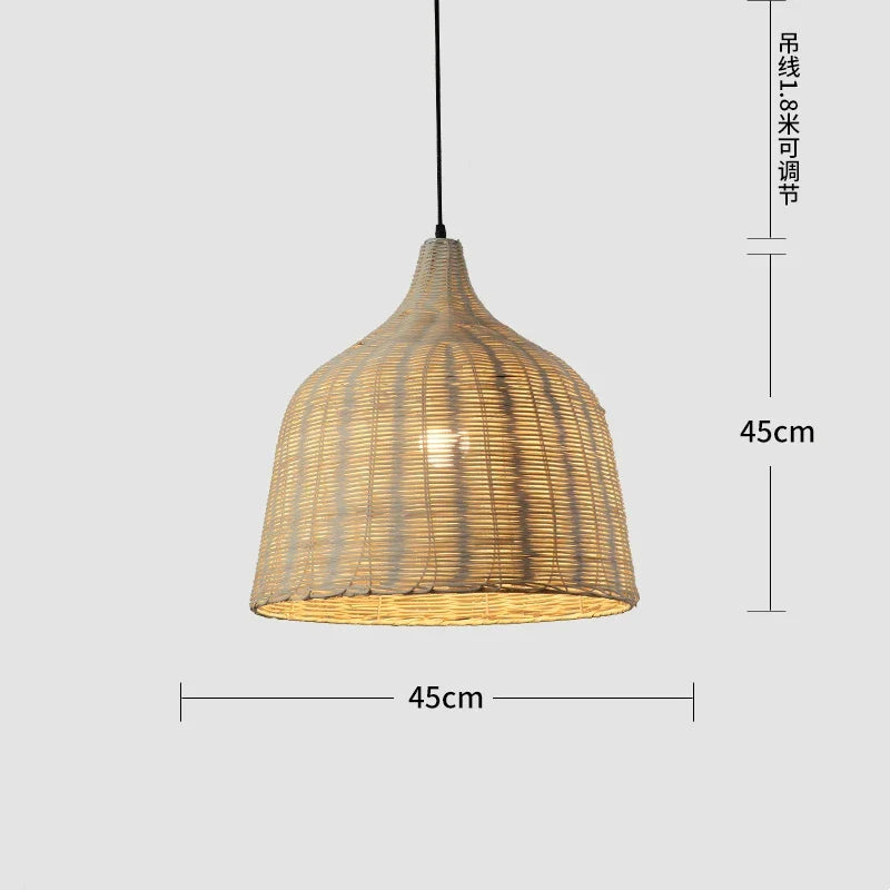 Afralia™ Rattan Wicker Pendant Light Chandelier Ceiling Lamp