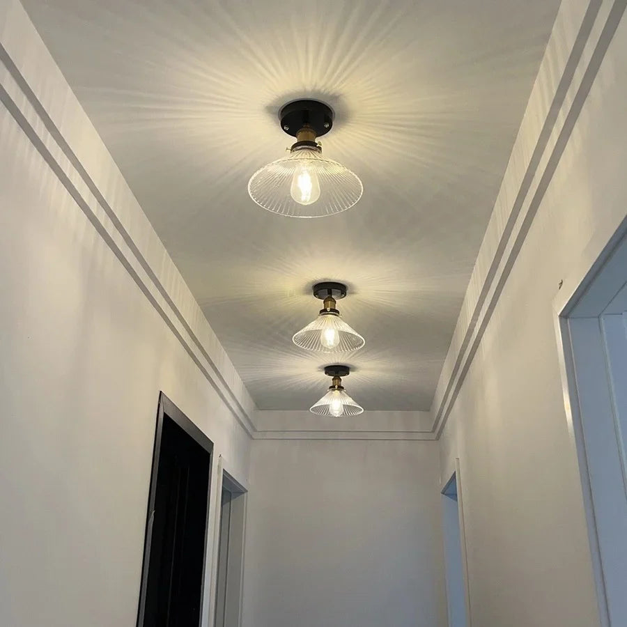 Afralia™ Clear Glass LED Ceiling Lamp Copper Socket Modern Nordic Style Lighting