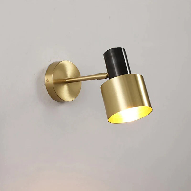 Afralia™ Iron Wall Lamp Vintage Simple Single Brass Light Small E27 Bedside Aisle Balcony