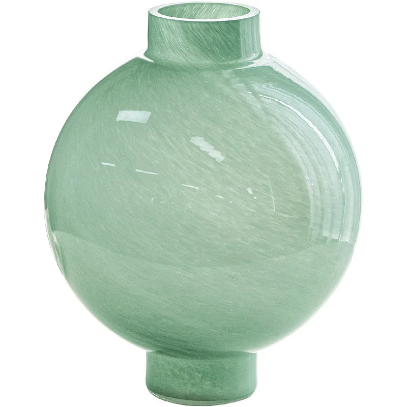 Afralia™ Marble Pattern Glass Vase for Home Decor