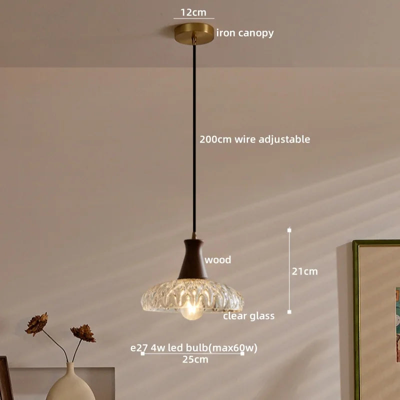 Afralia™ Modern LED Glass Pendant Light for Bedroom Kitchen Dining Room Fixtures