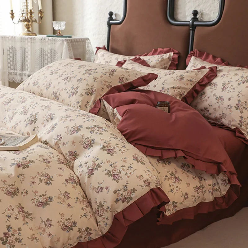 Afralia™ Princess Cotton Bedding Set - All Seasons Comforter Kit