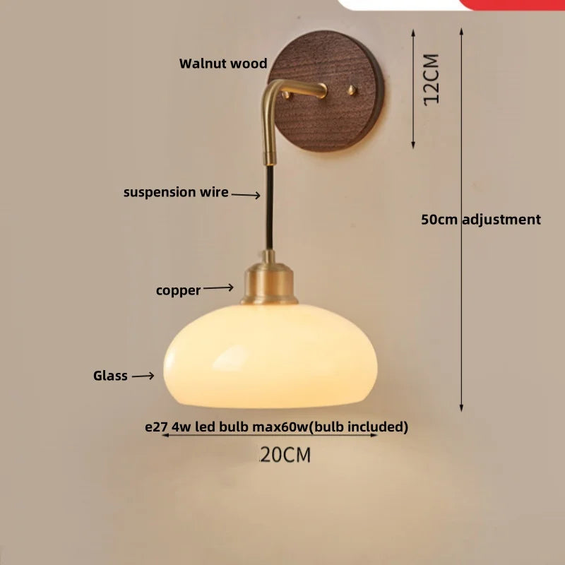 Afralia™ Nordic LED Wall Sconce Wood Base Modern Vanity Light