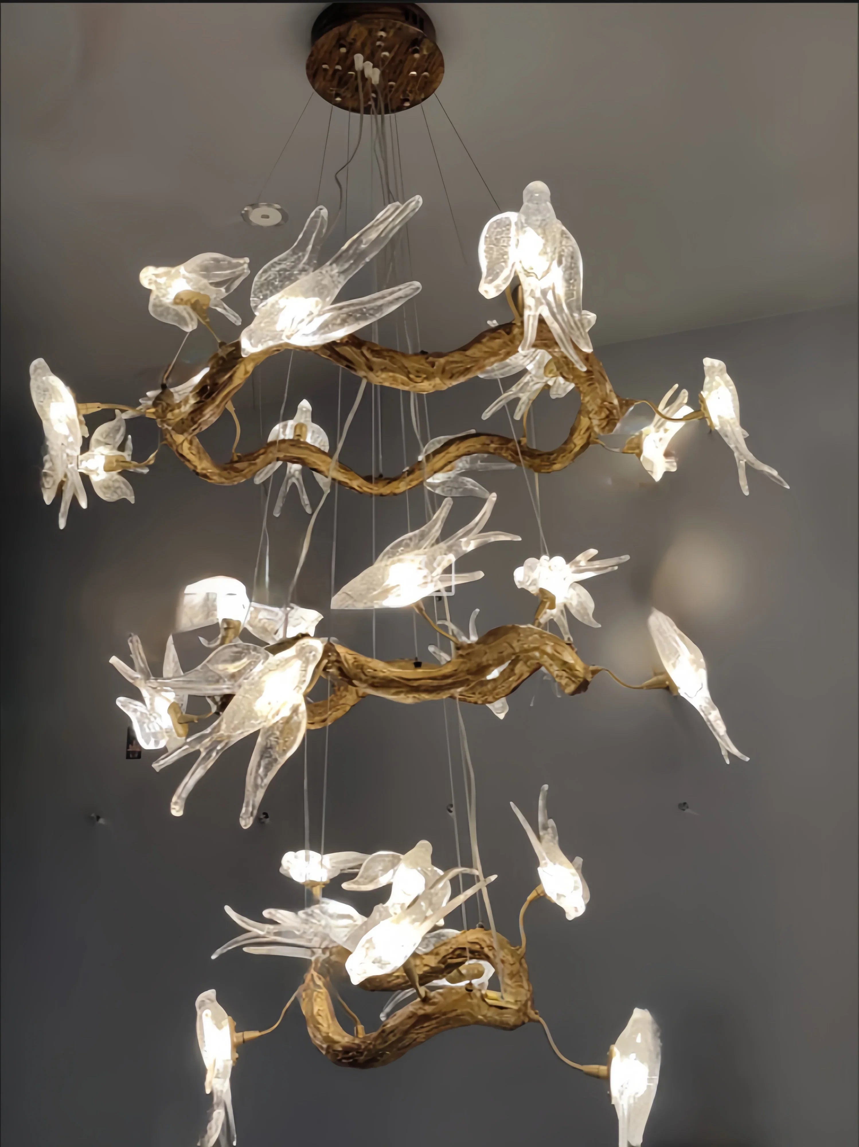 Afralia™ Swallow Branch Chandelier: Luxury Dining Room Living Room Designer Pendant Lamp