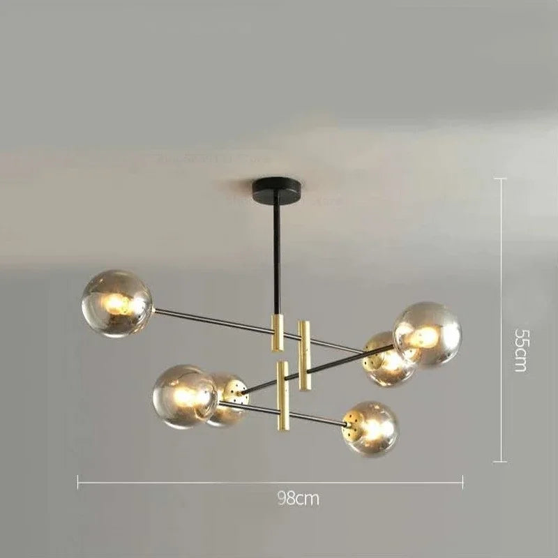 Afralia™ Glass Ball Chandelier: Modern Nordic Lighting Fixture for Living Room and Kitchen