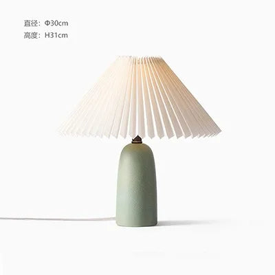 Afralia™ Pleated Ceramic Table Lamp LED E27 Nordic Design Minimalist Modern Light