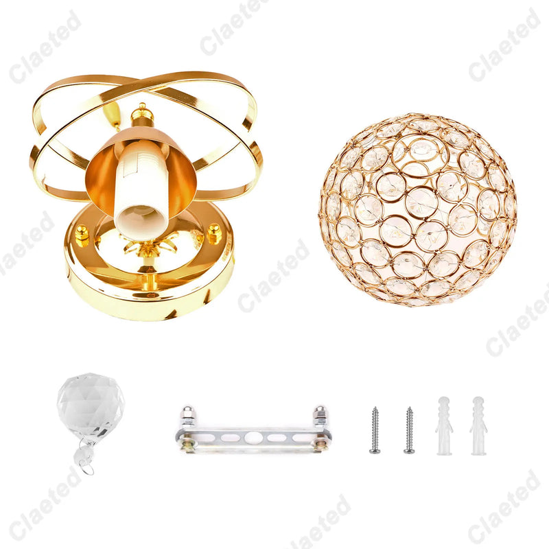 Afralia™ Crystal Wall Light: Elegant Bedroom Bedside Lamp E27 Sconce, European Design