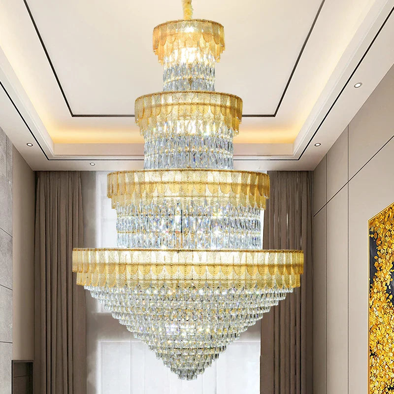 Afralia™ European-Style Duplex Villa Loft Crystal Chandelier - High-End Luxury Lighting Solution