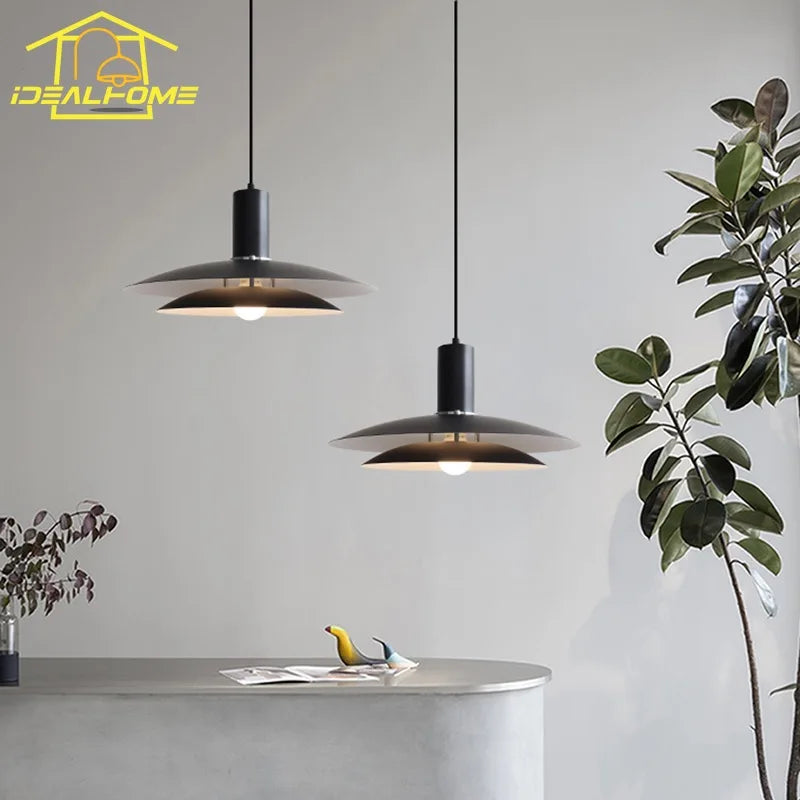 Afralia™ Nordic Medieval LED Pendant Lights: Industrial Black/White/Beige for Bar, Bedroom, Kitchen, Studio