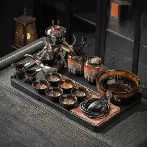 Afralia Dragon Teapot & Magnetic Rotating Tea Set, Chinese Kung Fu Teaware