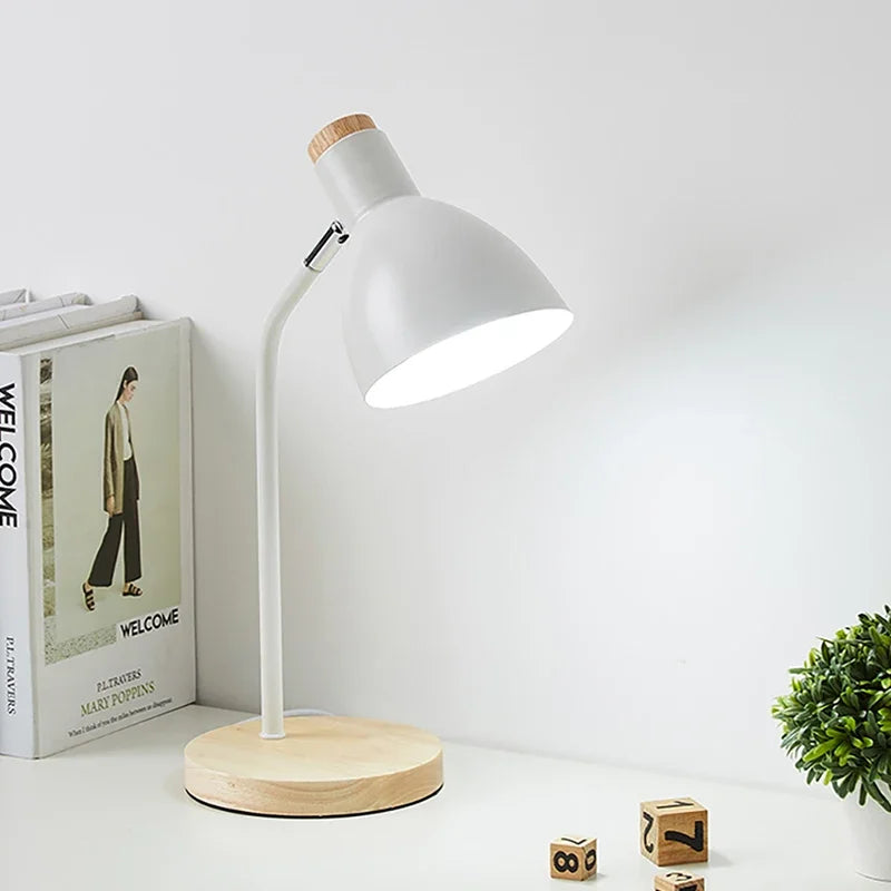 Afralia™ Wood LED Desk Lamp: Nordic Flex Light for Reading & Living Room