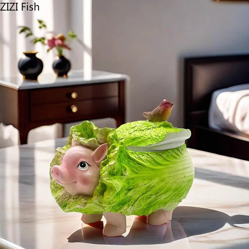 Afralia™ Cabbage Pig Ashtray: Creative Home & Office Smoking Accessory